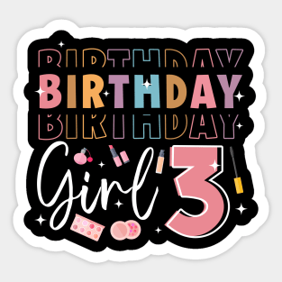 Personalized Make up 3rd Birthday Beauty slip over Birthday Girl Gift Make Up Girl Tee Sticker